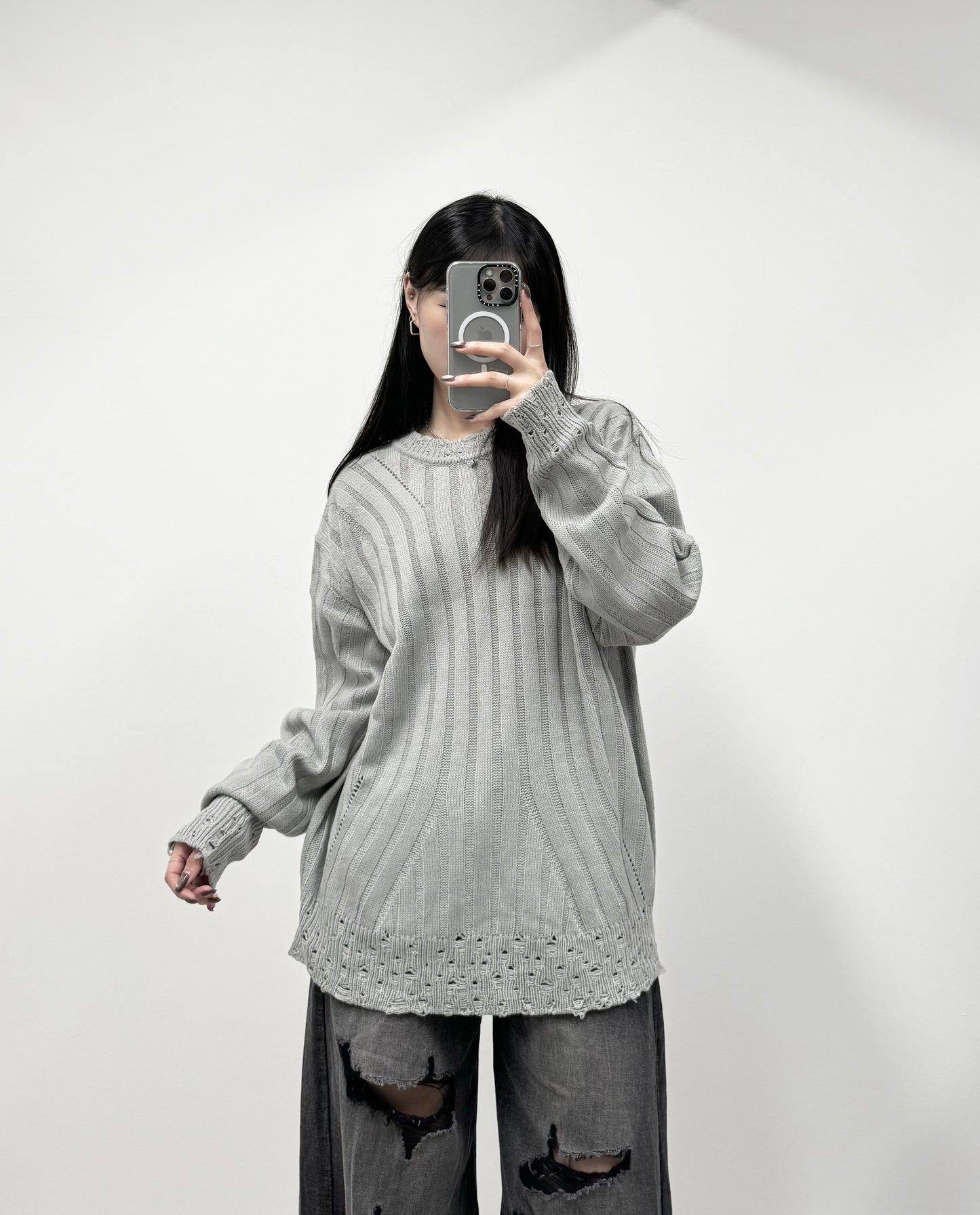 S679 Unisex個性小洞口長袖衣