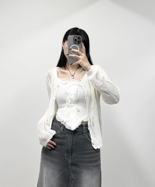S739 通花鈕扣外套