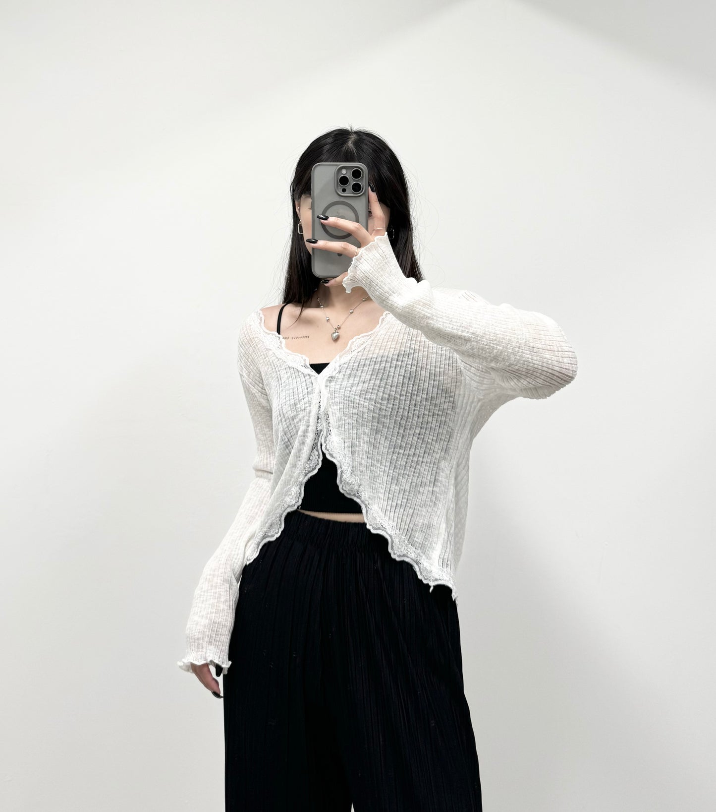 S747 薄身Lace邊外套