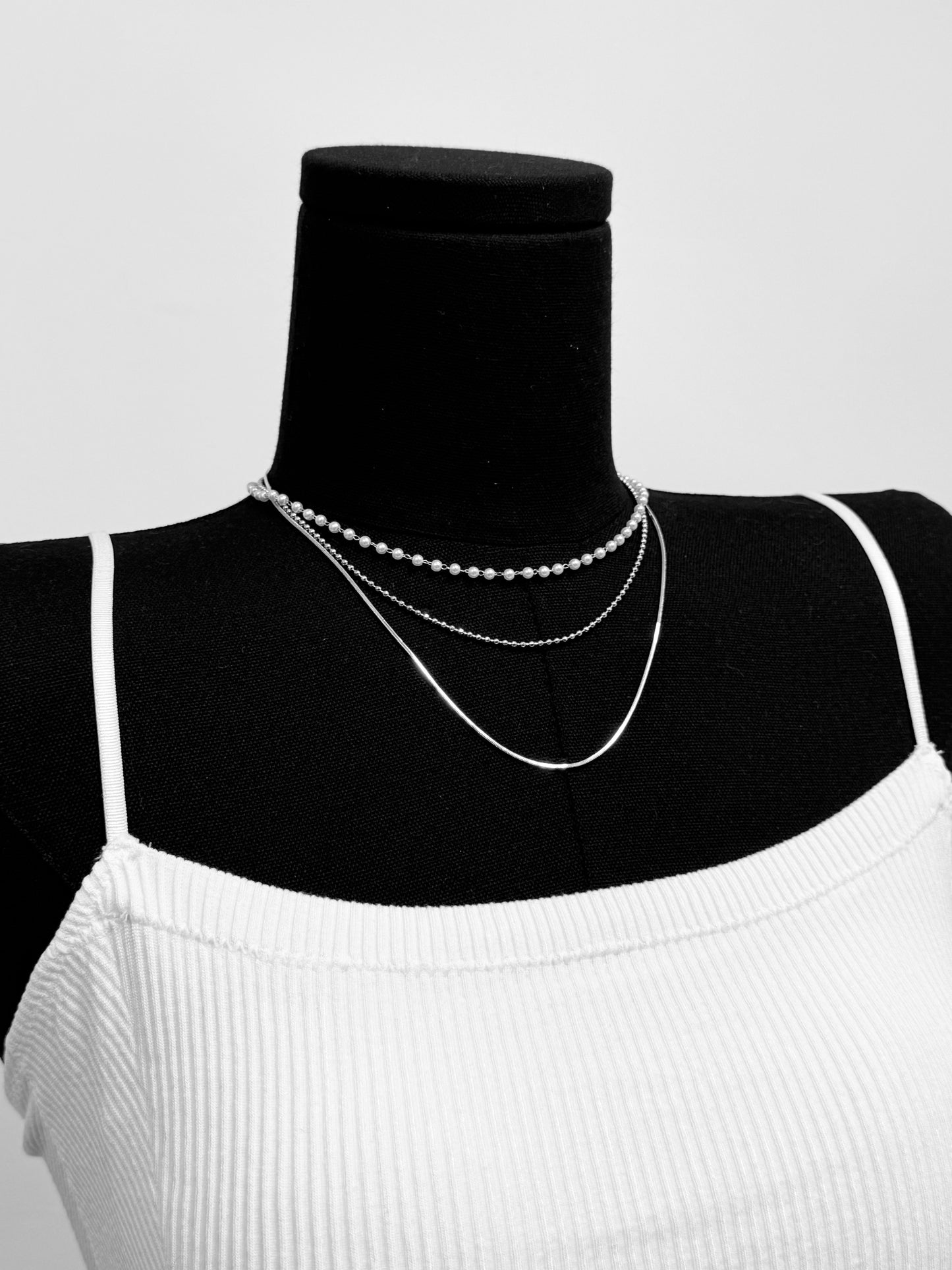 Pearl Style Layering Necklace