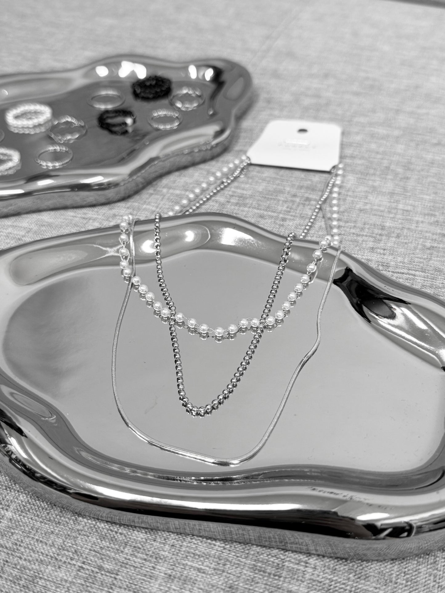 Pearl Style Layering Necklace