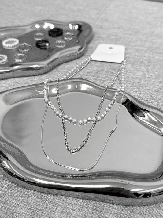 Pearl Style Layering Necklace