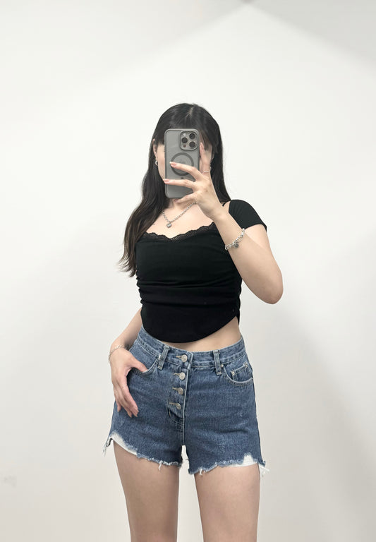 S809 弧形下擺大領上衣