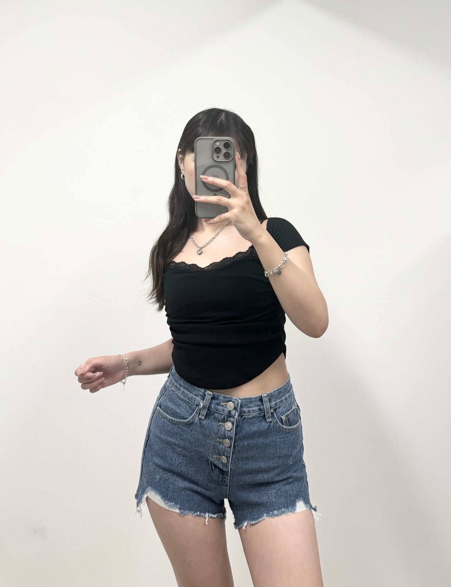 S809 弧形下擺大領上衣