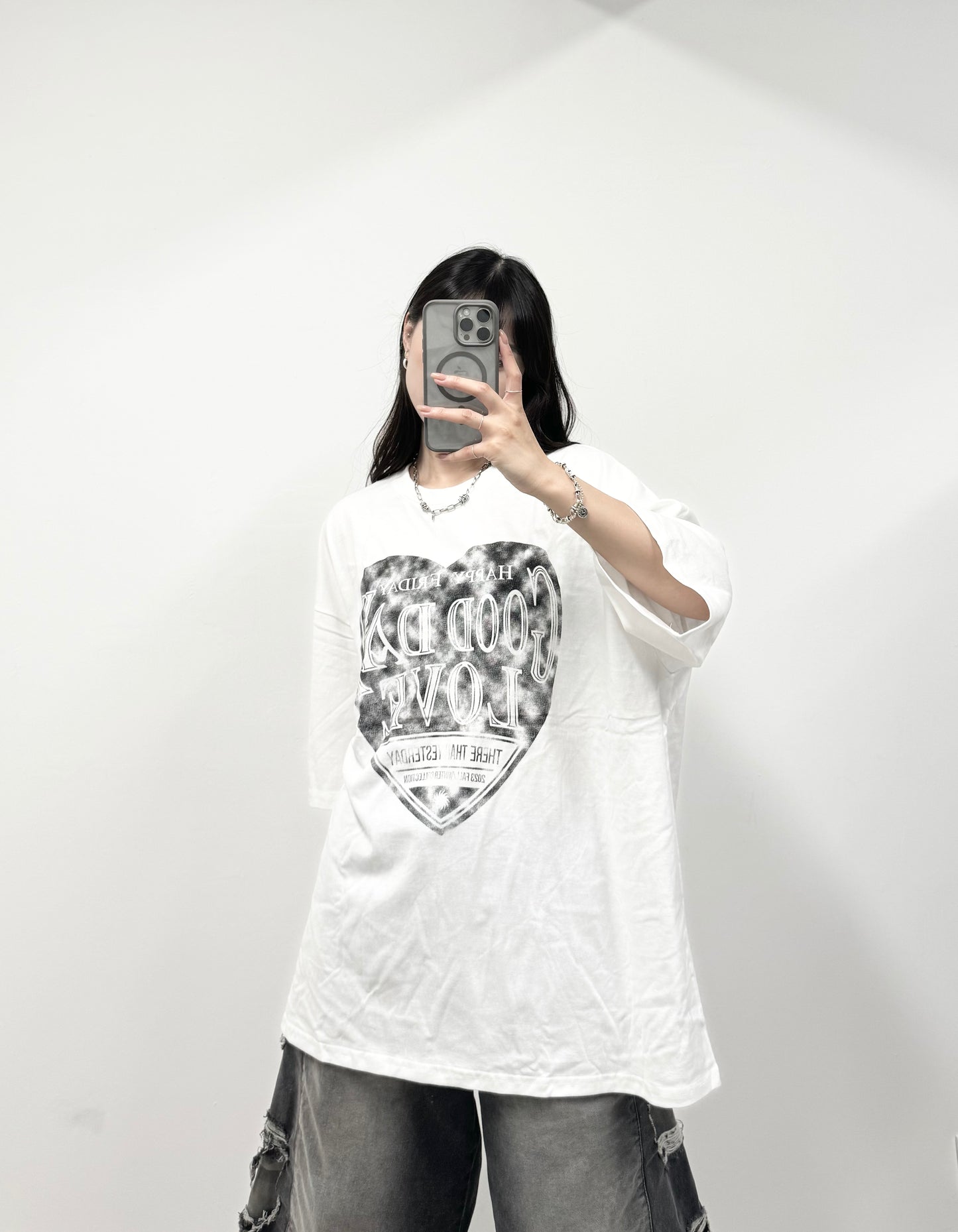 S815 心形圖案闊身上衣