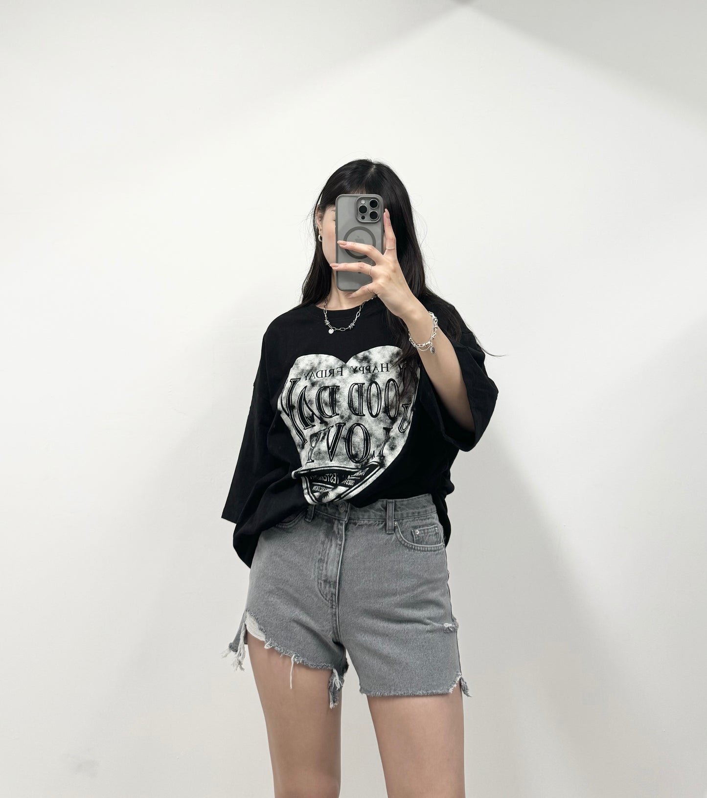S815 心形圖案闊身上衣